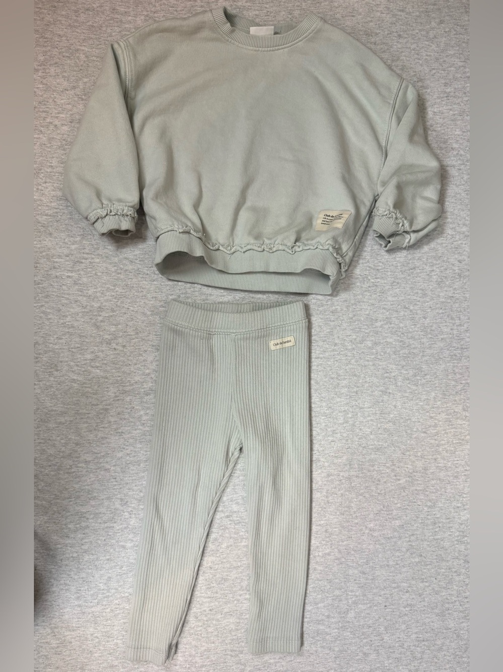 Zara Club de l’Amitié Sweatshirt & Leggings Set- Sage Green- Size 2Y‎